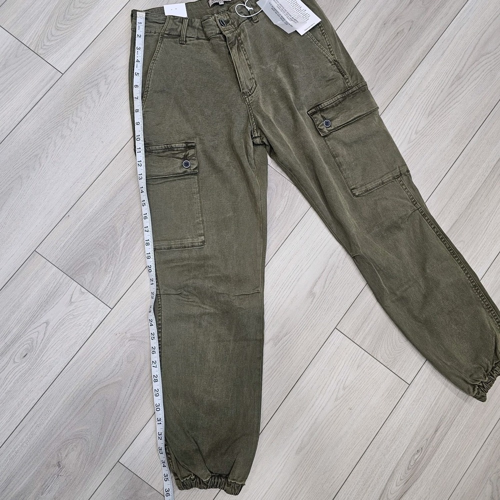 Dear John Denim Cargo Palm Green Olive Pants Joggers Womenes Size 27 NWT - Picture 11 of 11